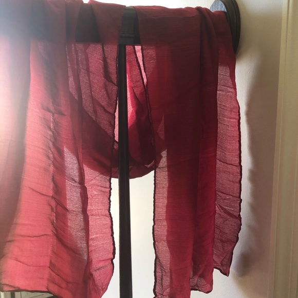 Burgundy Maroon Lightweight Scarf Shawl - Picture 3 of 3